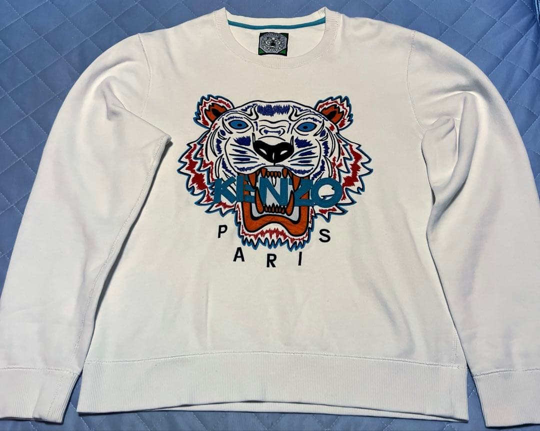 希少　廃盤モデル　KENZO トラ刺繍 ホワイトトレーナー　サイズL