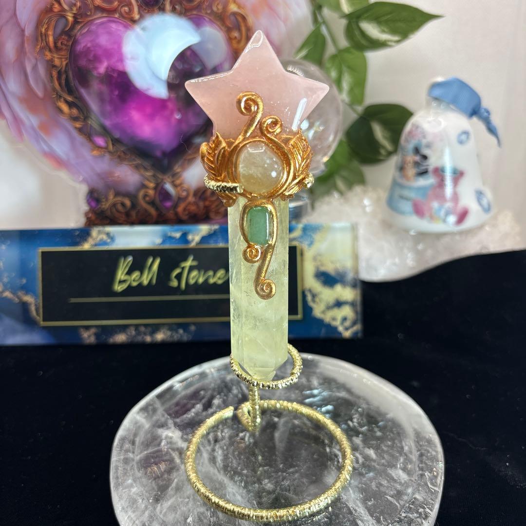 ローズクォーツ♡シトリン♡アベンチュリン♡魔法ワンド♡No.2415