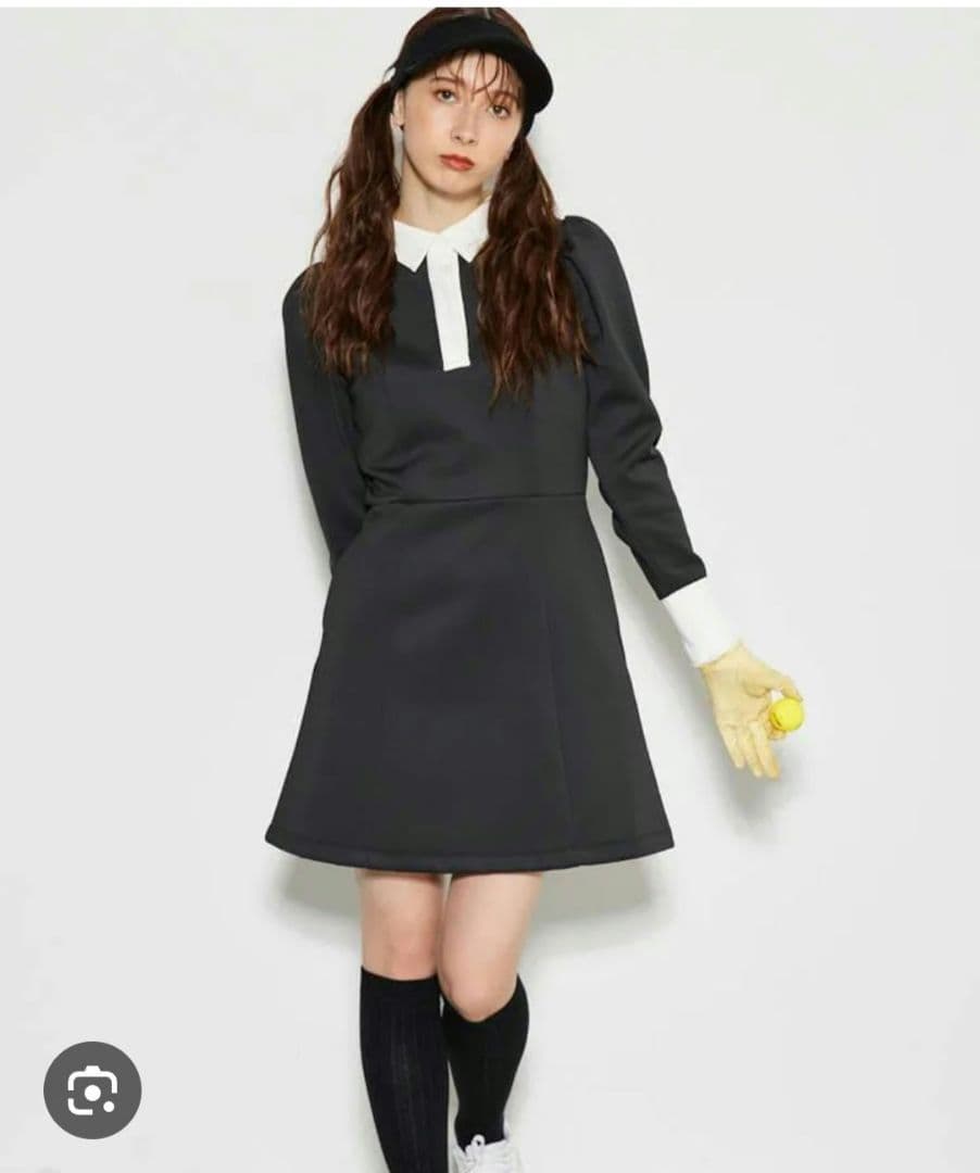 リエンダゴルフ♡パフスリーブ♡長袖/ワンピース♡S　ゴルフ/スポーツ