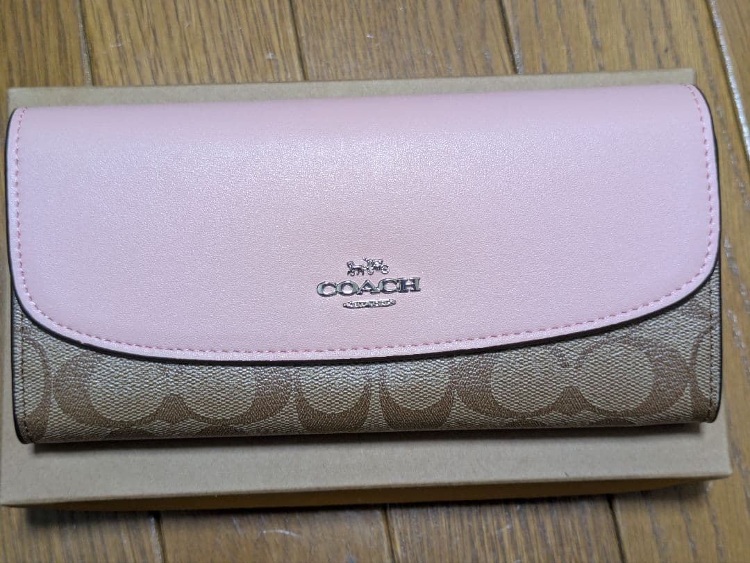 コーチ 長財布 レディース COACH F54022 ピンク/シグネチャー