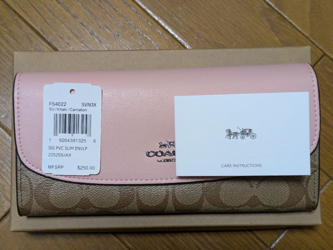 コーチ 長財布 レディース COACH F54022 ピンク/シグネチャー