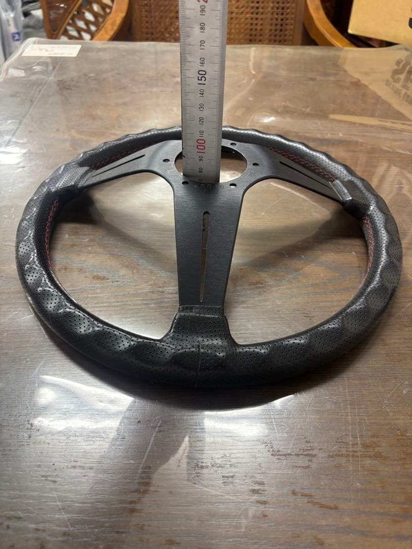 NARDI タイプラリー赤ステッチパンチングレザー　ディープコーンφ34