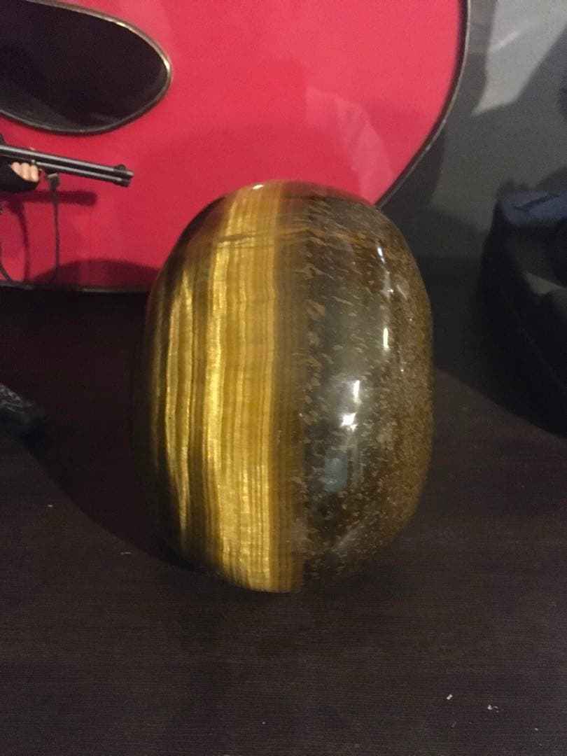 タイガーアイ　置物　頭蓋骨　SKULLオブジェ　巨大　天然石