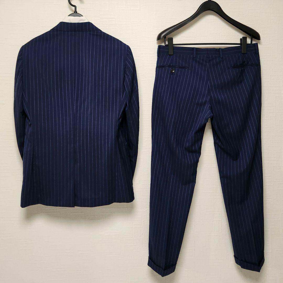 アレキサンダージュリアン　×　マルゾット　メンズ　スーツ　濃紺　ストライプ