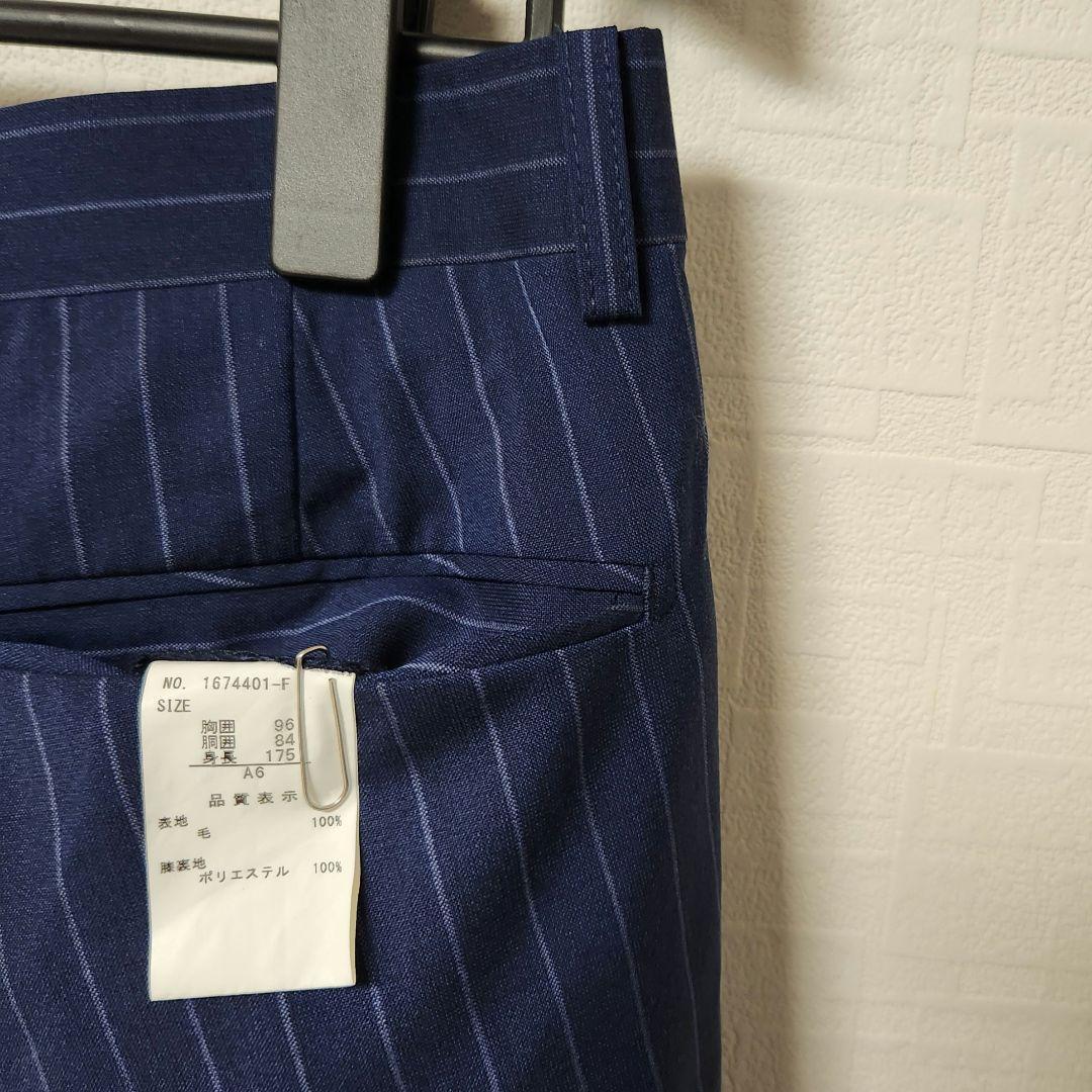 アレキサンダージュリアン　×　マルゾット　メンズ　スーツ　濃紺　ストライプ