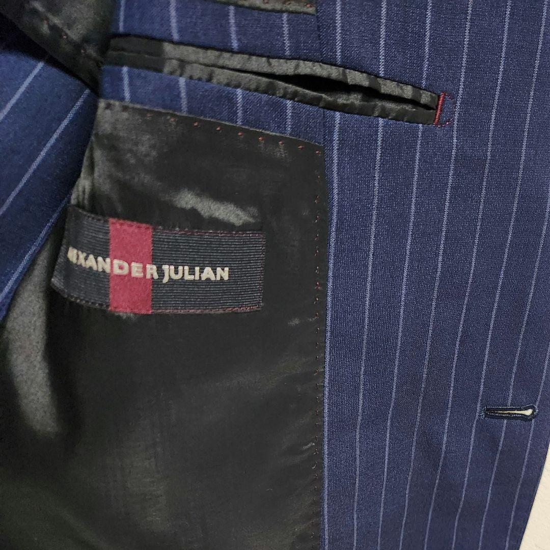 アレキサンダージュリアン　×　マルゾット　メンズ　スーツ　濃紺　ストライプ