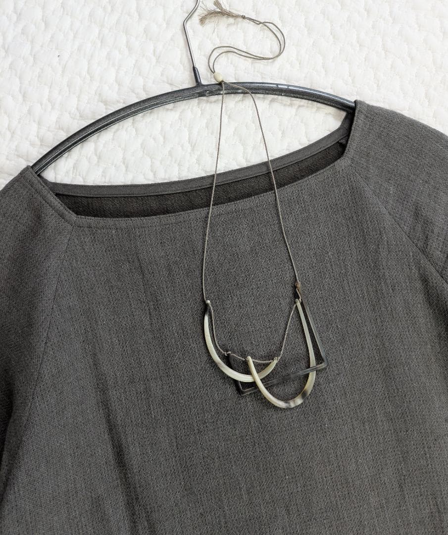 ヨーガンレール☆20年秋☆リネンコットン二重織バルーンOPチャコール☆美品です