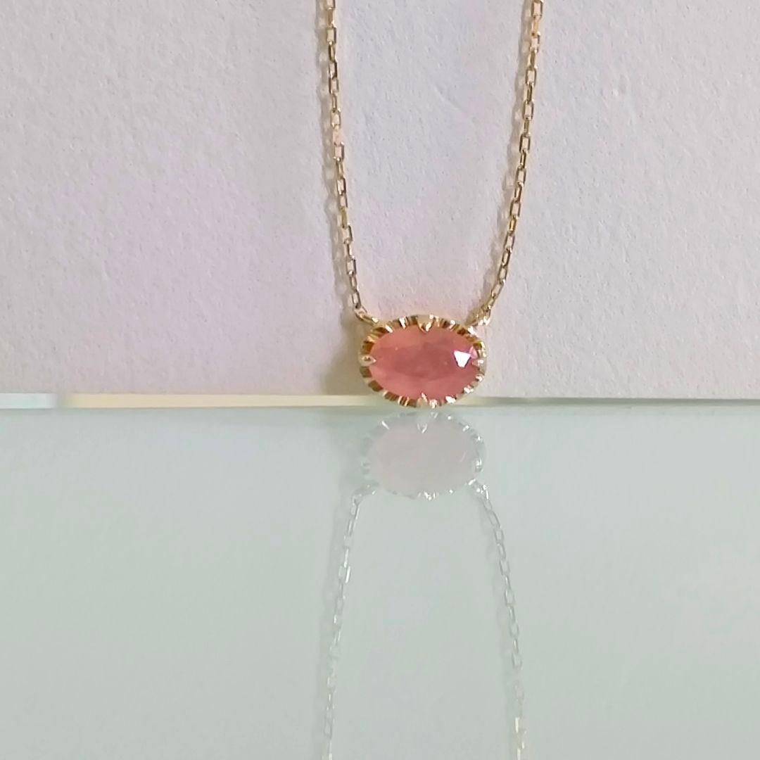 ポンテヴェキオ　K10 YG　ロードクロサイト　インカローズ　ネックレス