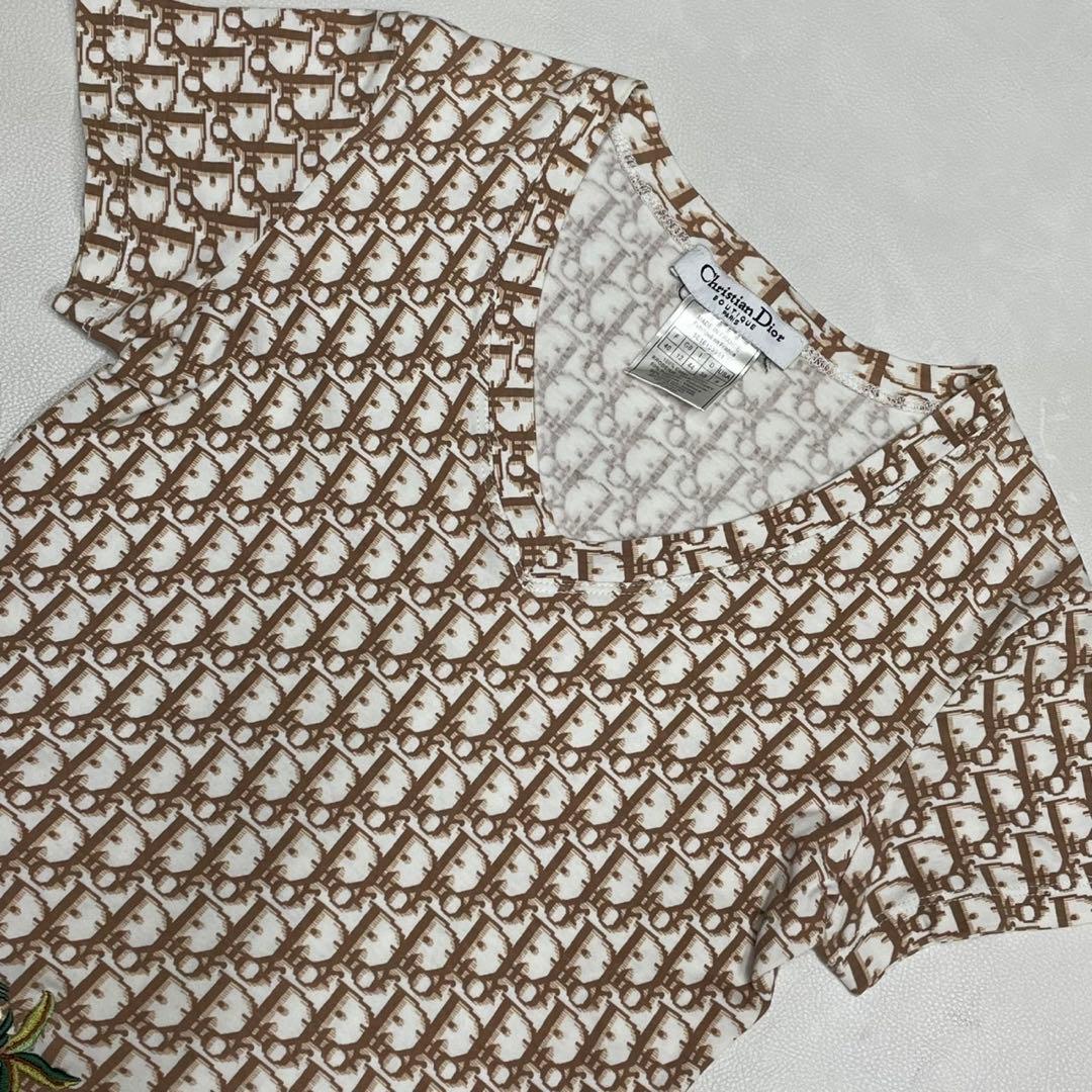 Christian Dior ディオール トロッター 花柄刺繍 Tシャツ