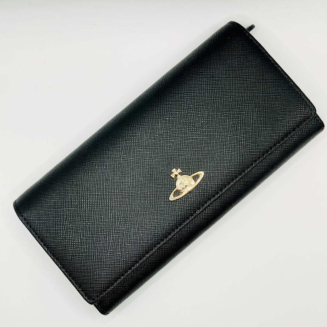 未使用 Vivienne Westwood 長折財布 黒 シンプル チェーン