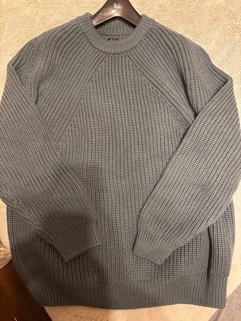 BATONER ブルークルーネックニット メンズ