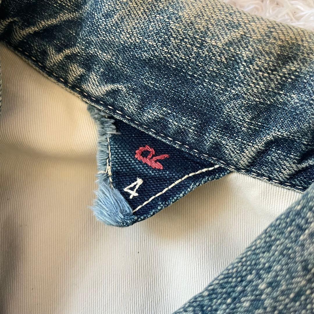 希少 45rpm カバーオール デニムジャケット 4 インディゴ ロゴ刺繍
