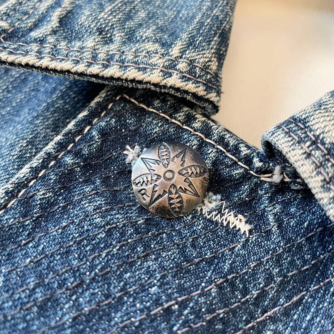 希少 45rpm カバーオール デニムジャケット 4 インディゴ ロゴ刺繍