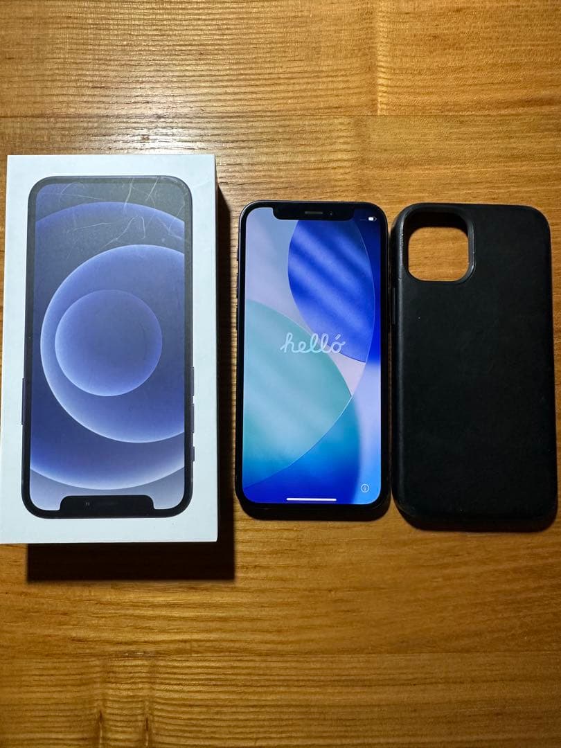 レザーケース付★Apple iPhone 12 miniブラック 64GB