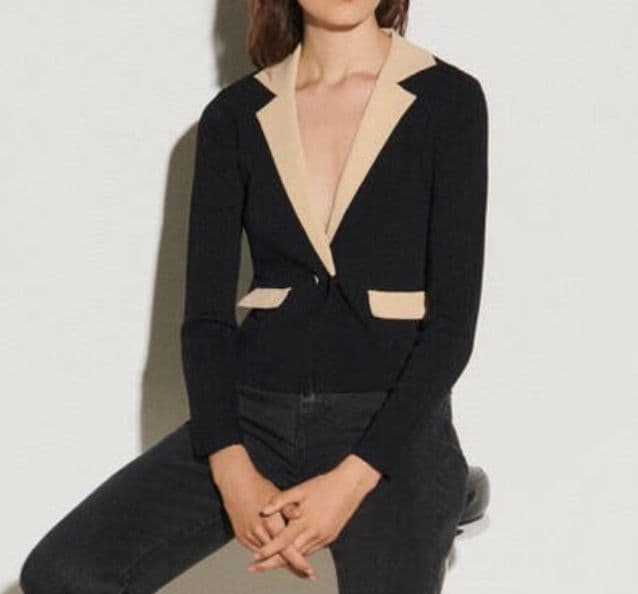 Sandro　ニットジャケット　ダブル　ブラック　ニットカーディガン