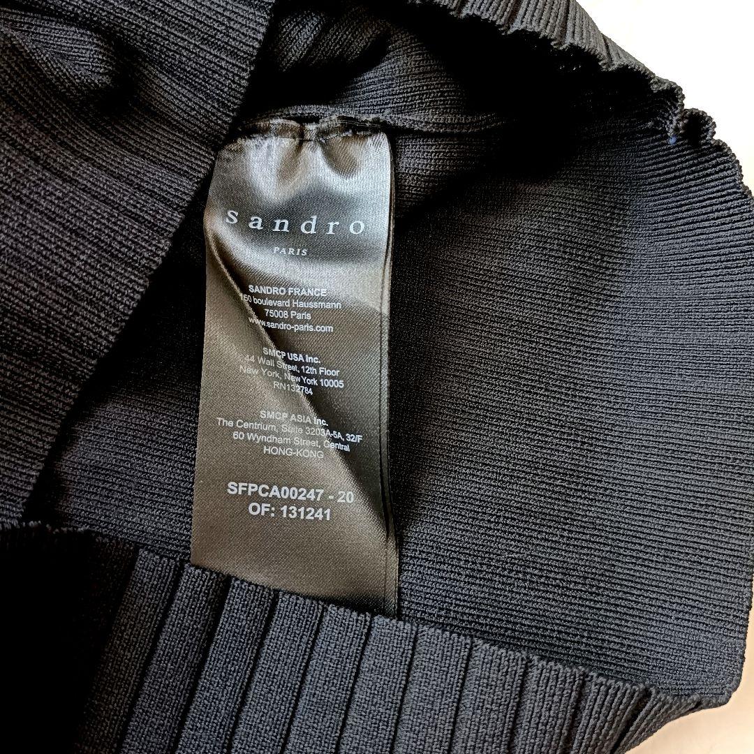 Sandro　ニットジャケット　ダブル　ブラック　ニットカーディガン