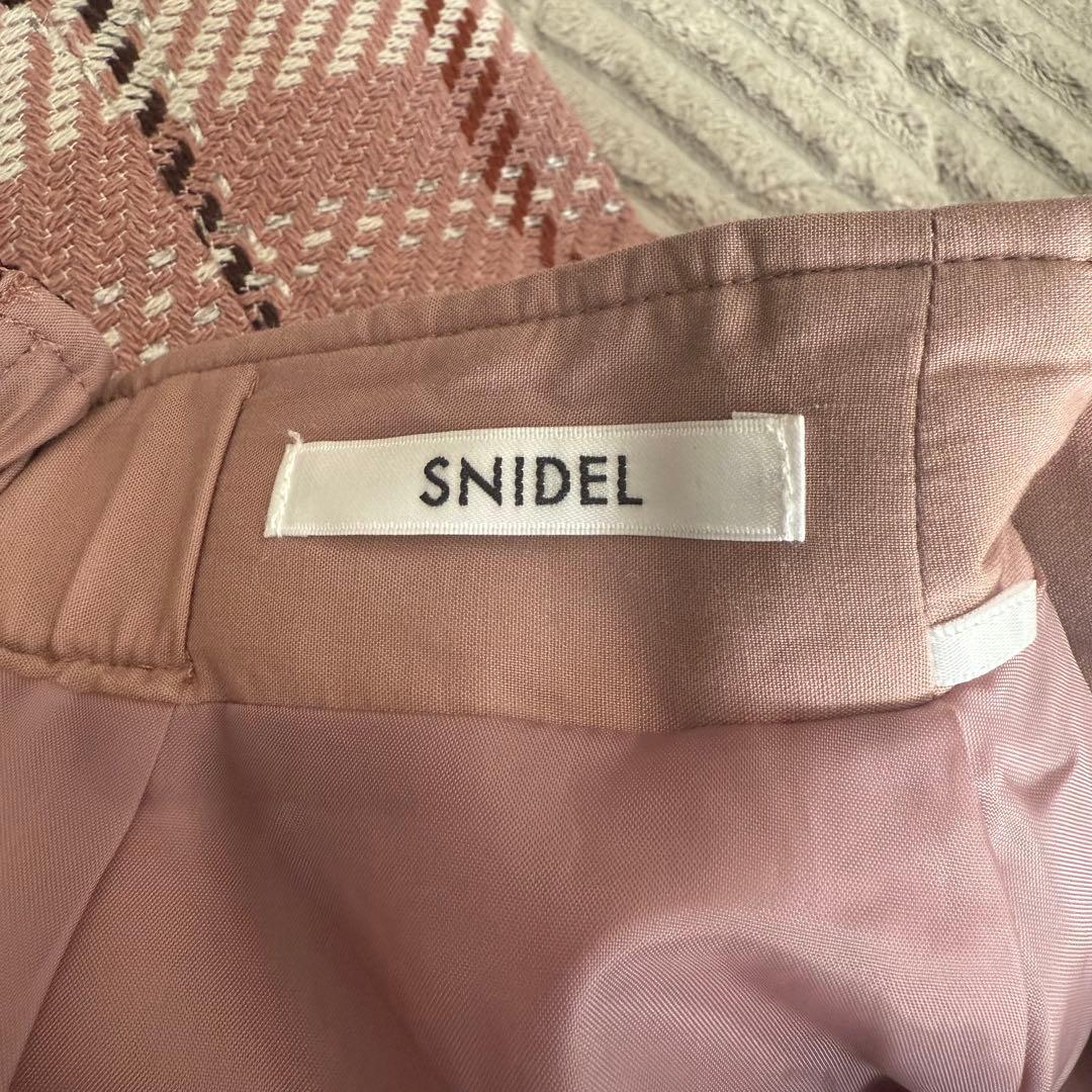 snidel ピンク ロービングチェックミニスカート
