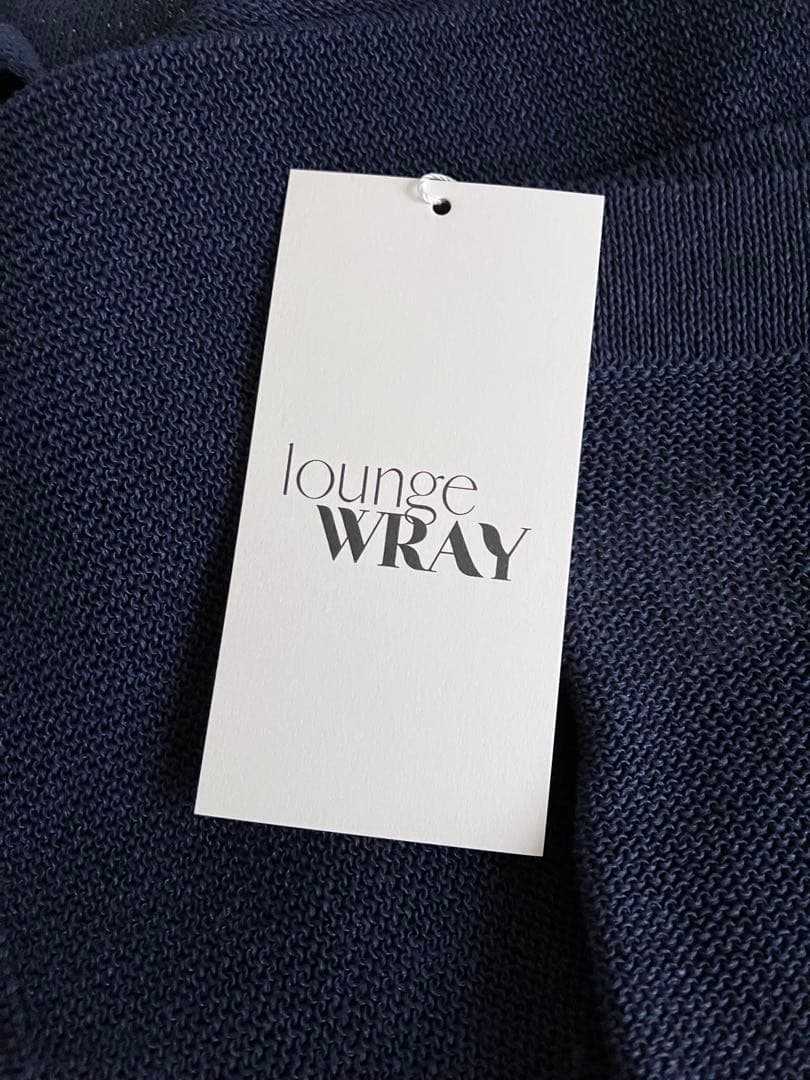 新品 WRAY レイ エシカルニットポロ ネイビー フリーサイズ