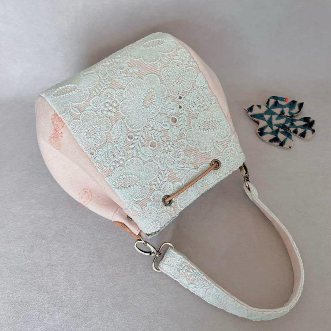 ハンドメイド　ミナペルホネン　ドローストリングバッグ⑅︎◡̈︎* 〜しずくまち