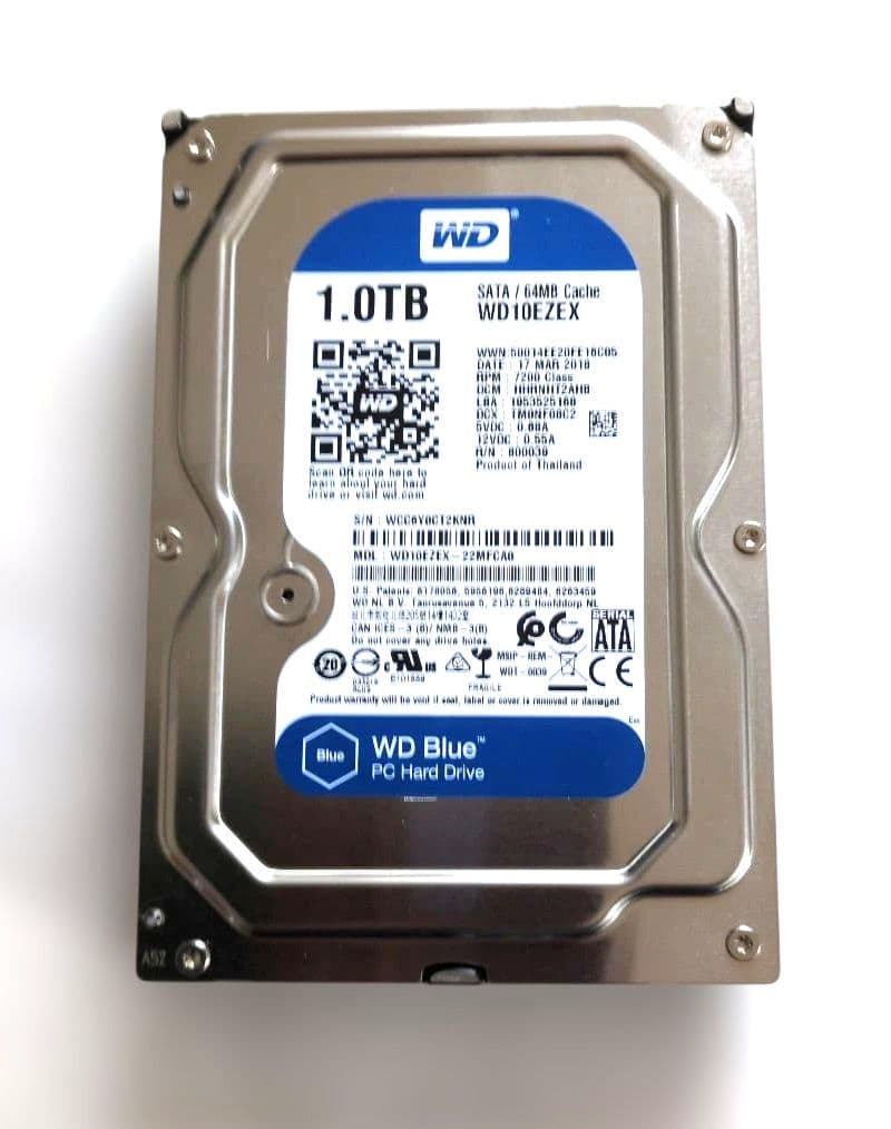 内蔵型ハードディスクドライブ WD Blue 1TB HDD WD10EZEX 7200RPM