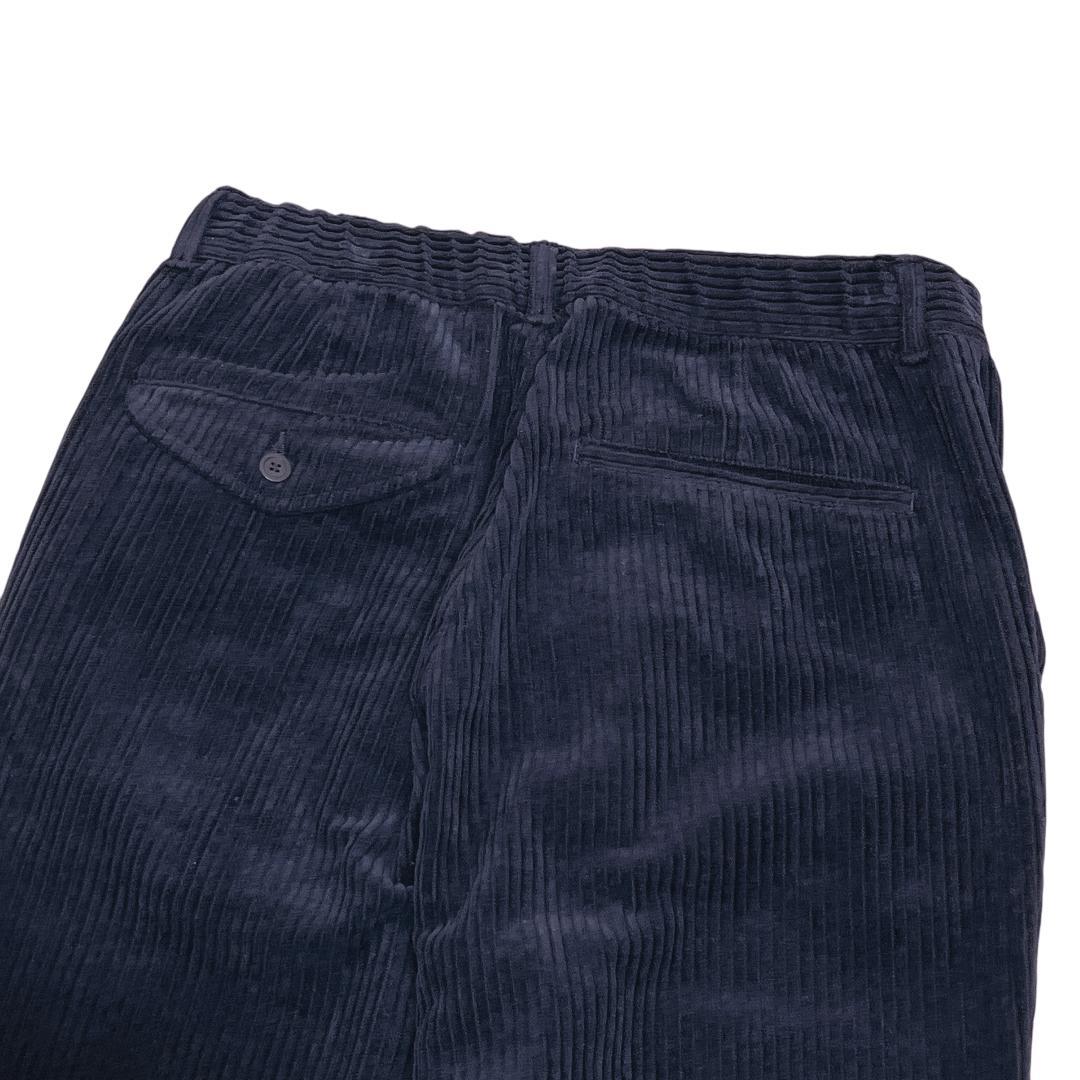 スティルバイハンド 太畝 コーデュロイ スラックス46 ブラックネイビー 濃紺
