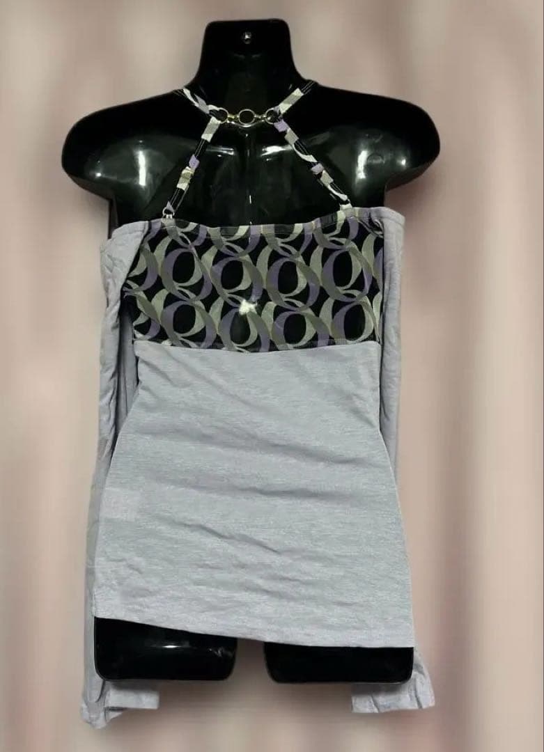 未使用　d.i.a 長袖チュニック 紫　パターンデザイン