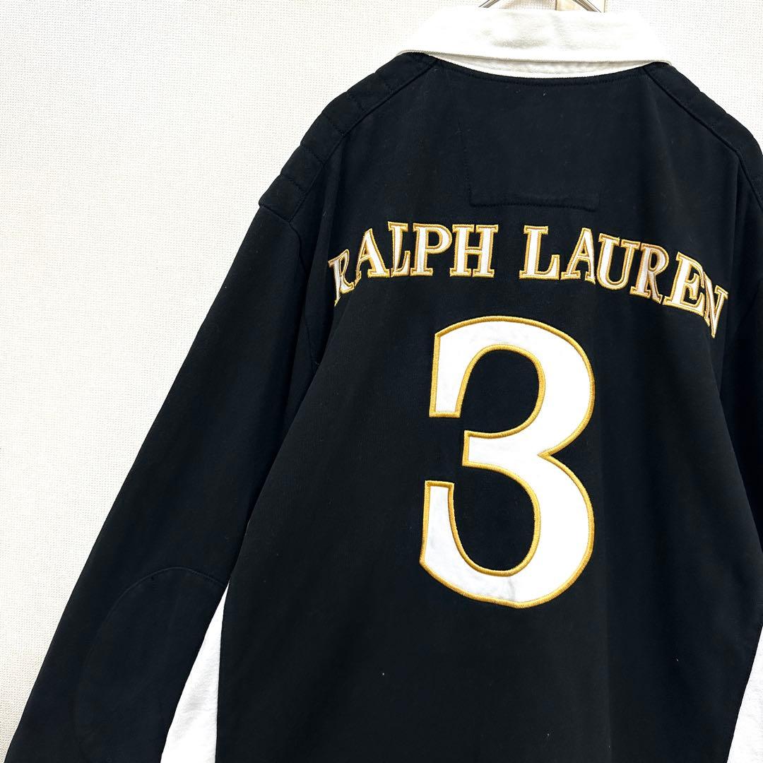 90's ラルフローレン×サンモリッツ ワールドカップ 長袖 ラガーシャツ