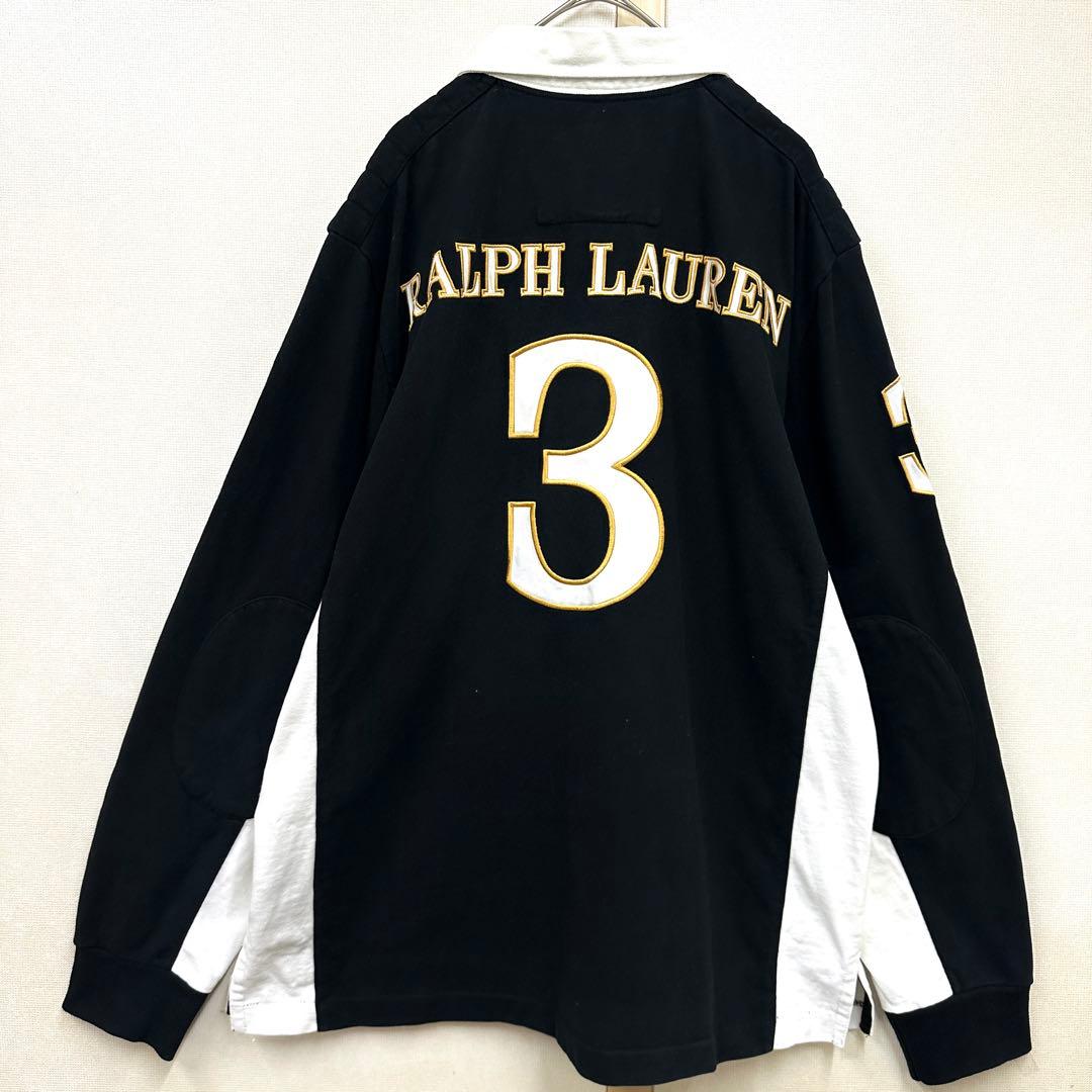 90's ラルフローレン×サンモリッツ ワールドカップ 長袖 ラガーシャツ