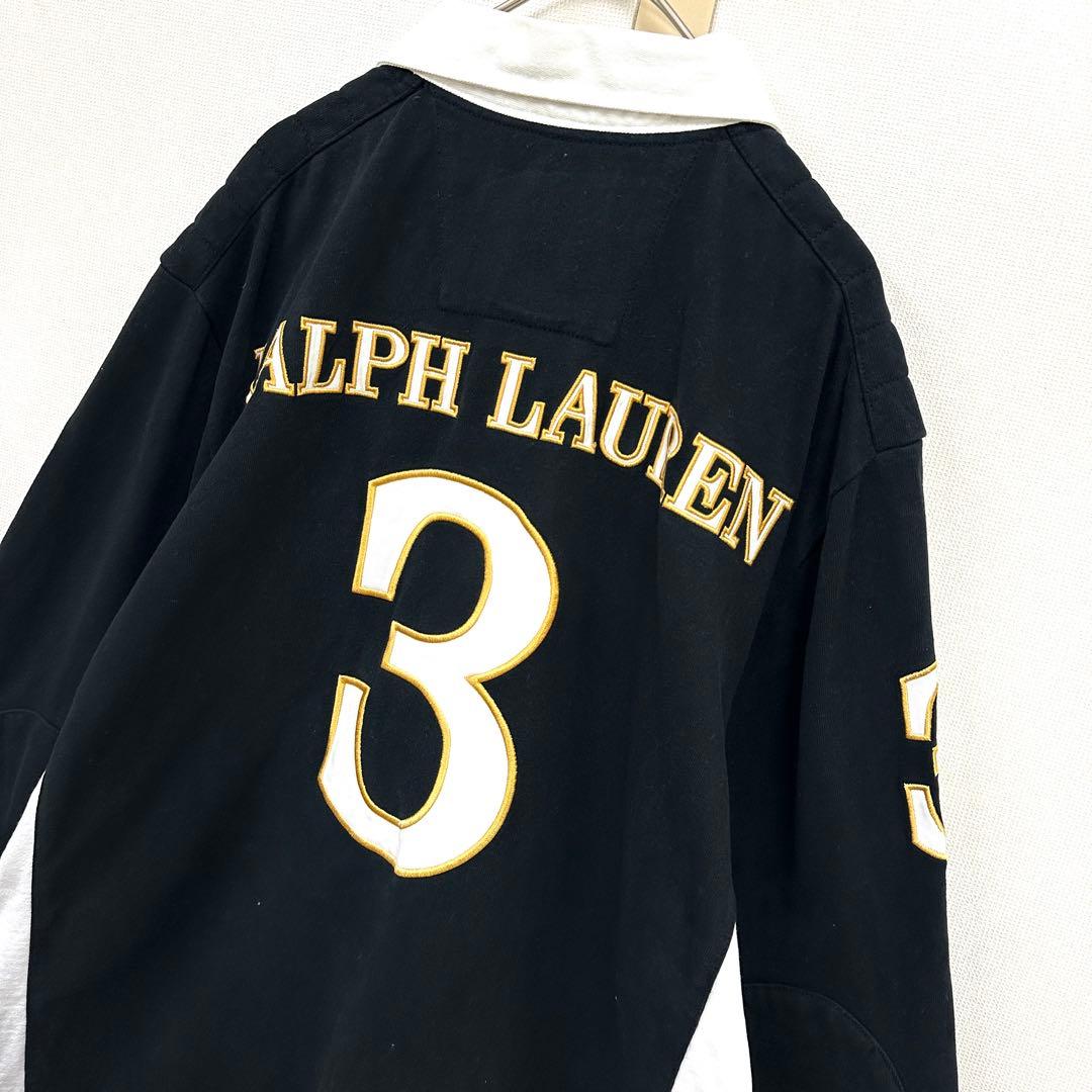 90's ラルフローレン×サンモリッツ ワールドカップ 長袖 ラガーシャツ