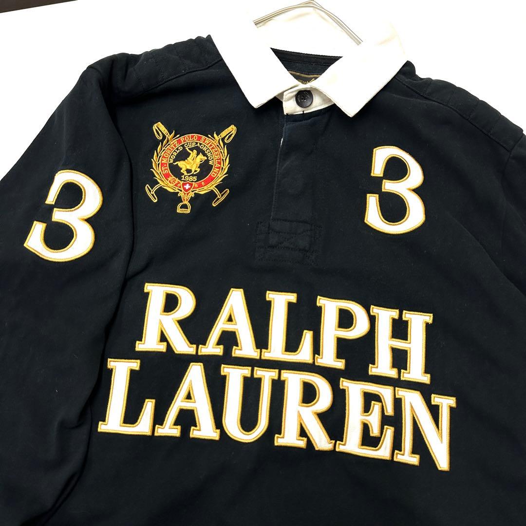 90's ラルフローレン×サンモリッツ ワールドカップ 長袖 ラガーシャツ