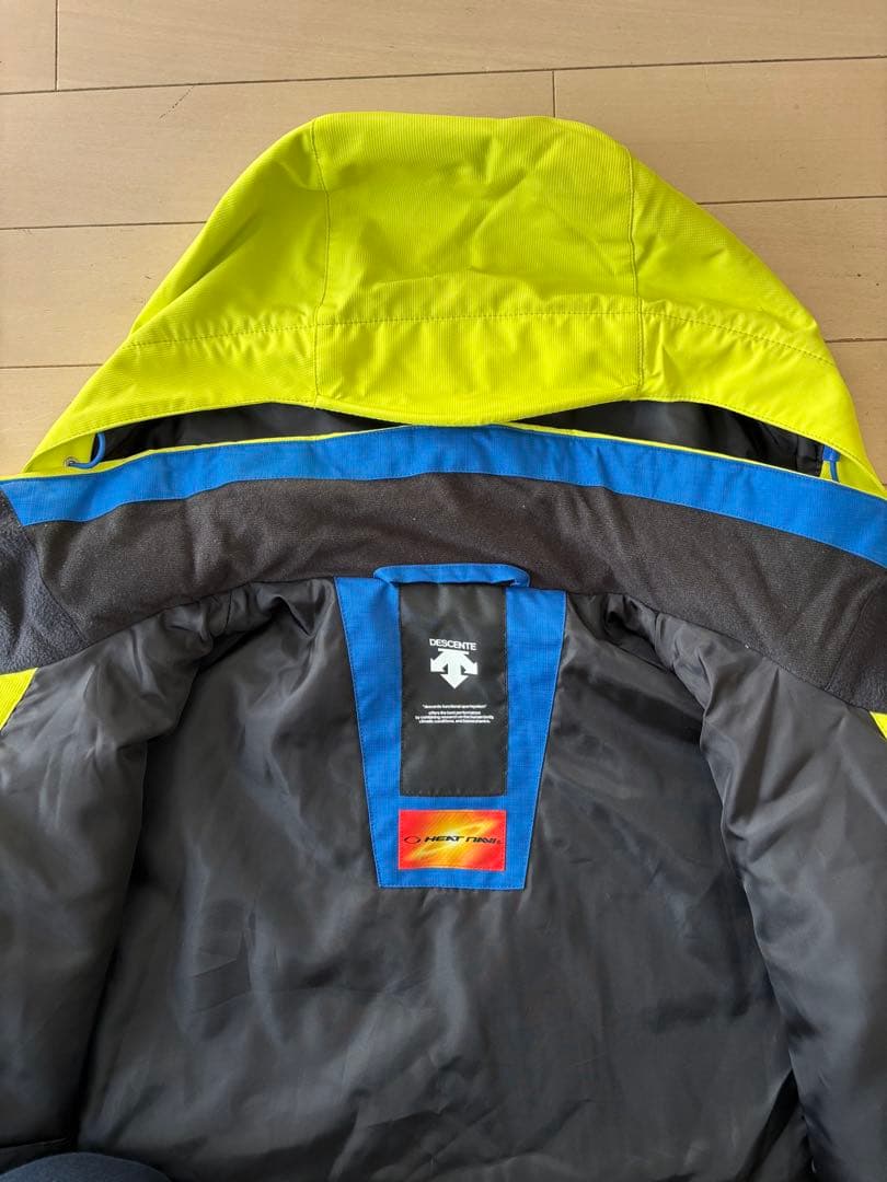 DESCENTE スキーウェアセット 蛍光イエロー/青