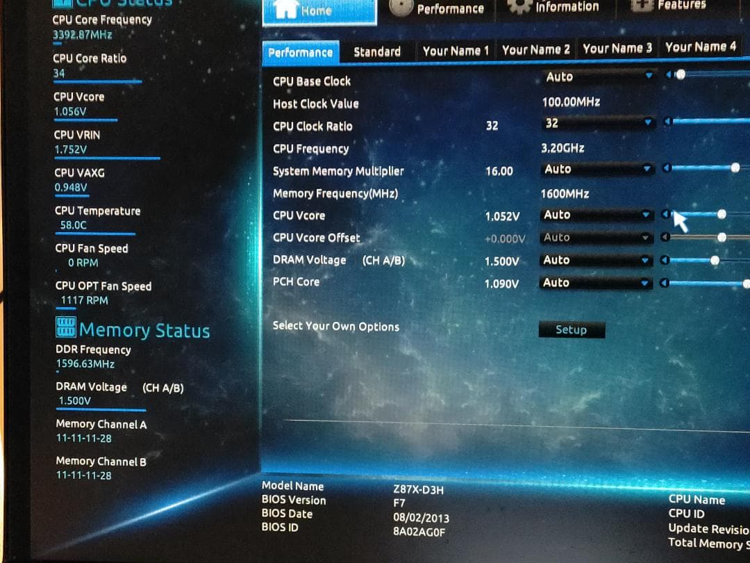 マザーボード Z87X-D3H + i5-4570 + R2GOLD + DDR3-16GB