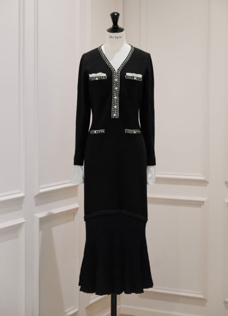 Her lip to Isaline Long Knit Dress 新品 M