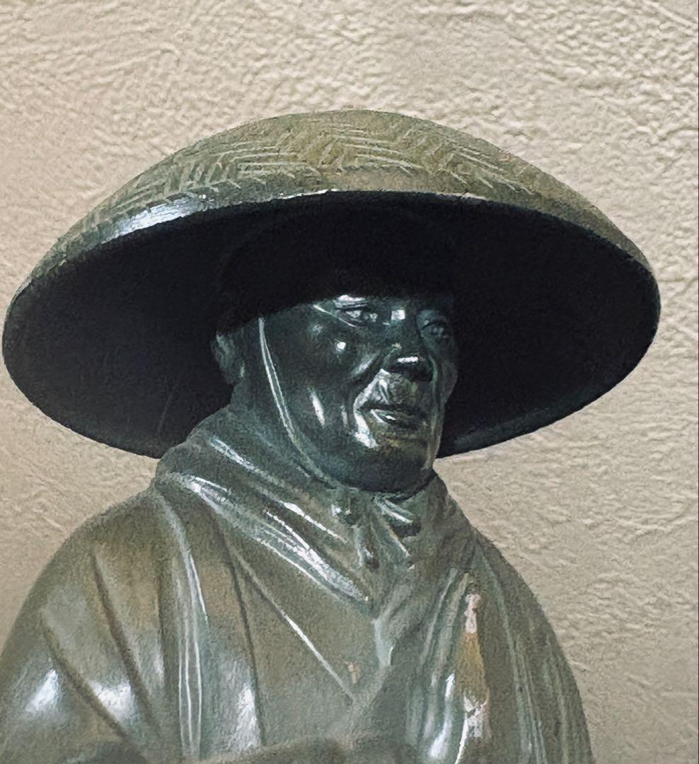 仏教美術　親鸞聖人像　古美術品　　金属製　置物　約25cm 浄土真宗　ブロンズ