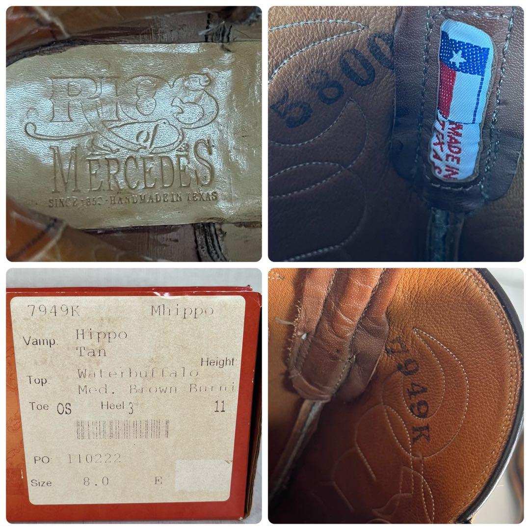 【未使用級】リオスオブメルセデス　ウエスタン ブーツ　ヒポ レザー　カバ革