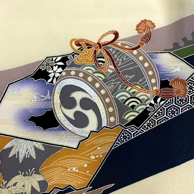 401ay27, 504ax54 □お宮参り掛け着 男児祝い着 長襦袢付□