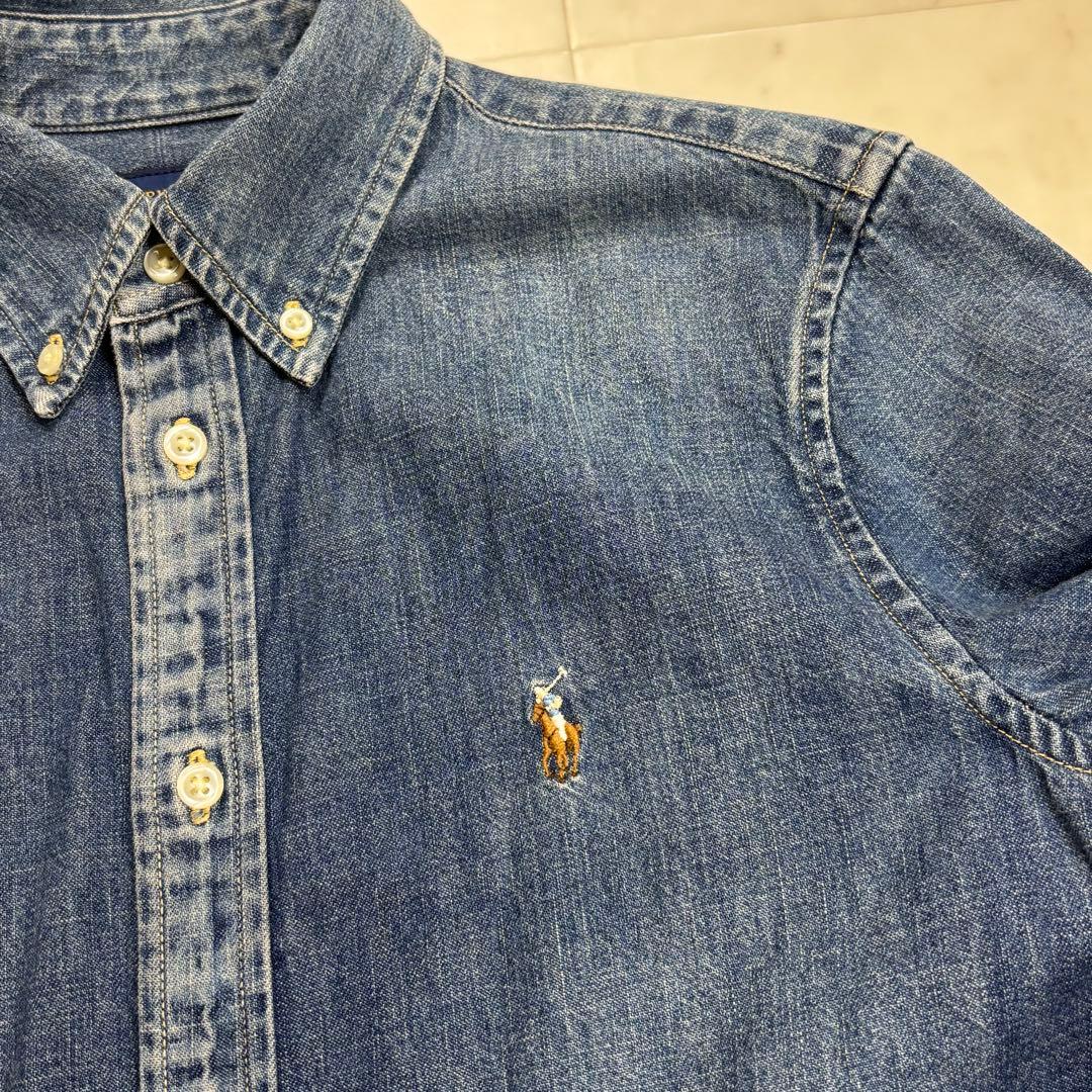 RALPH LAUREN★デニムシャツ ボタンダウン ロゴ刺繍