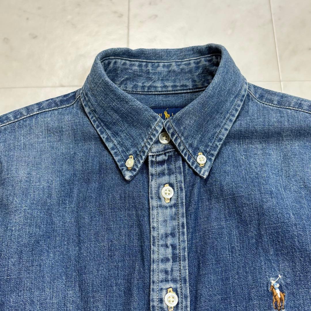 RALPH LAUREN★デニムシャツ ボタンダウン ロゴ刺繍