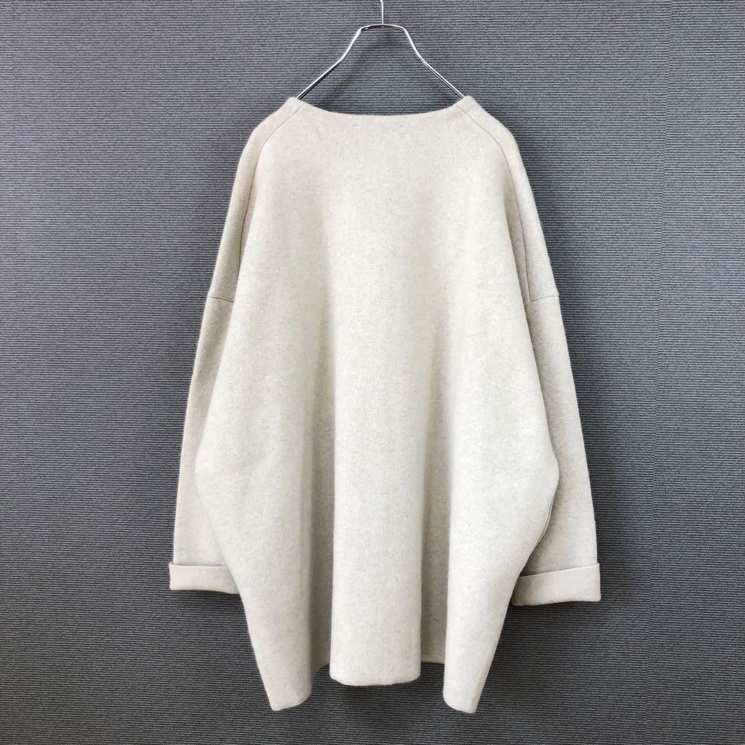 未使用品 BEARDSLEY 洗えるニットコート F アイボリー