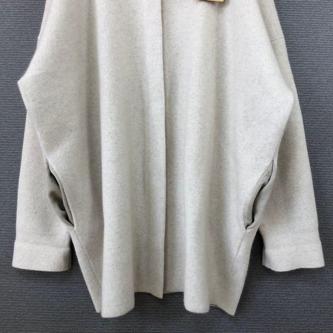 未使用品 BEARDSLEY 洗えるニットコート F アイボリー
