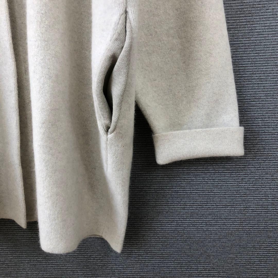 未使用品 BEARDSLEY 洗えるニットコート F アイボリー