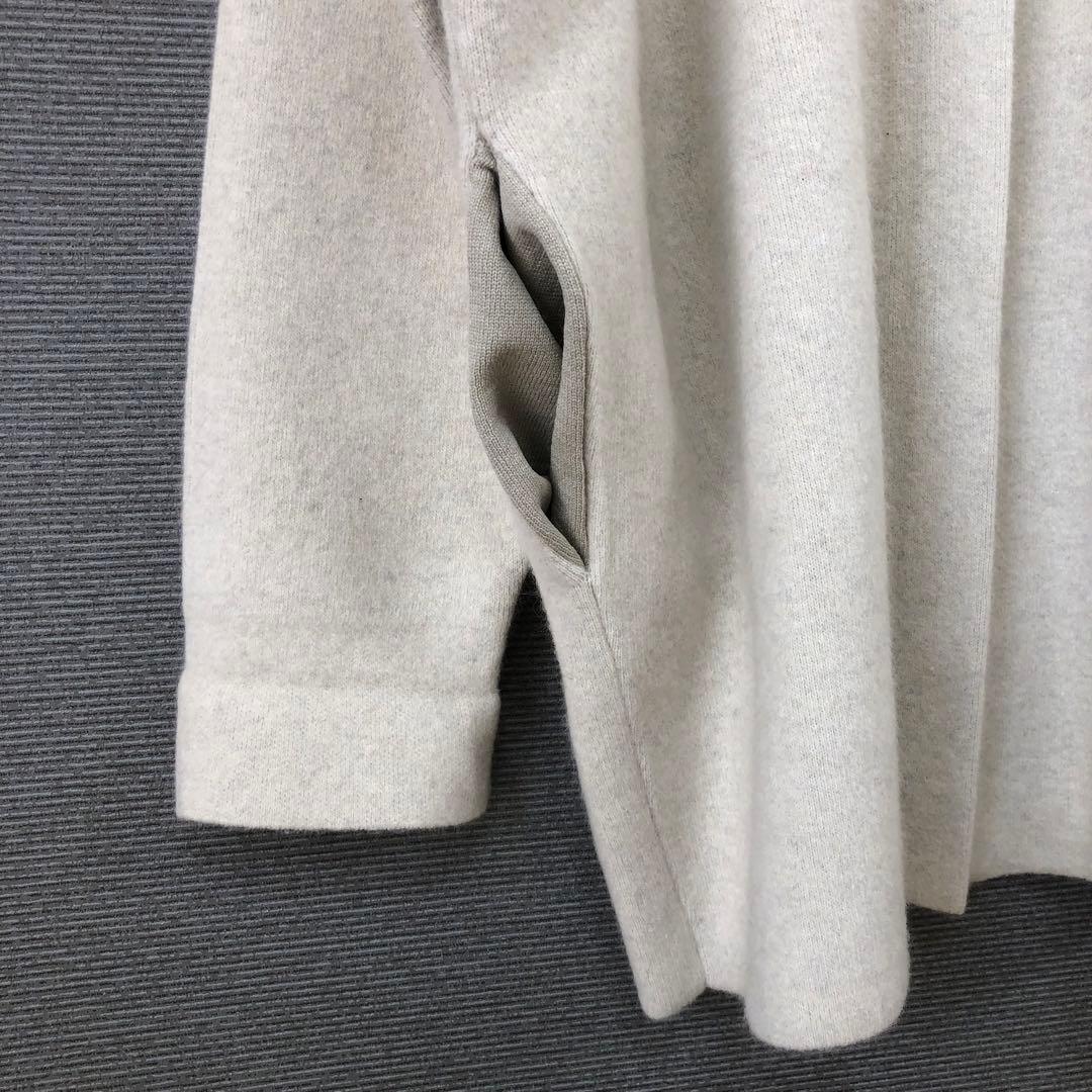 未使用品 BEARDSLEY 洗えるニットコート F アイボリー