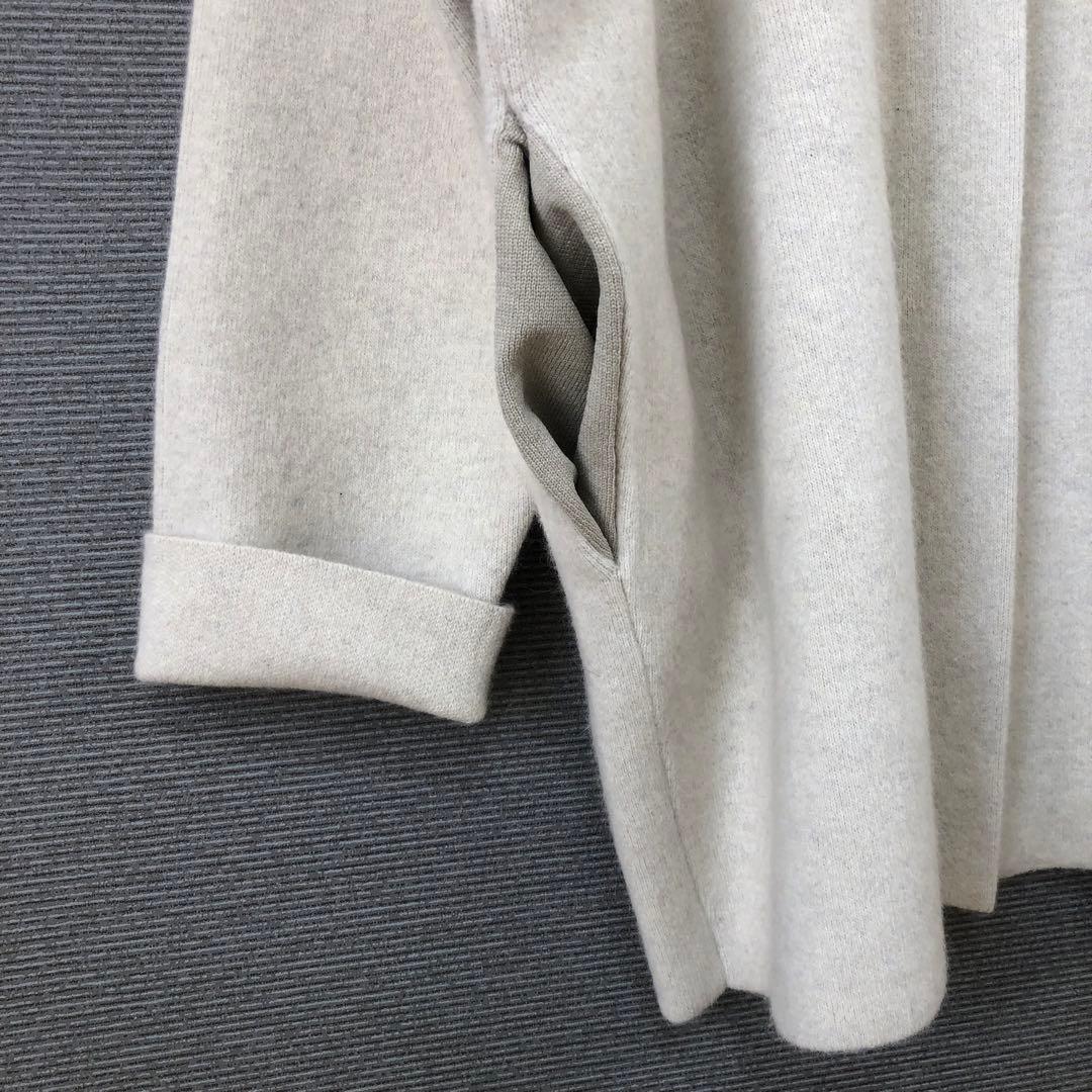 未使用品 BEARDSLEY 洗えるニットコート F アイボリー