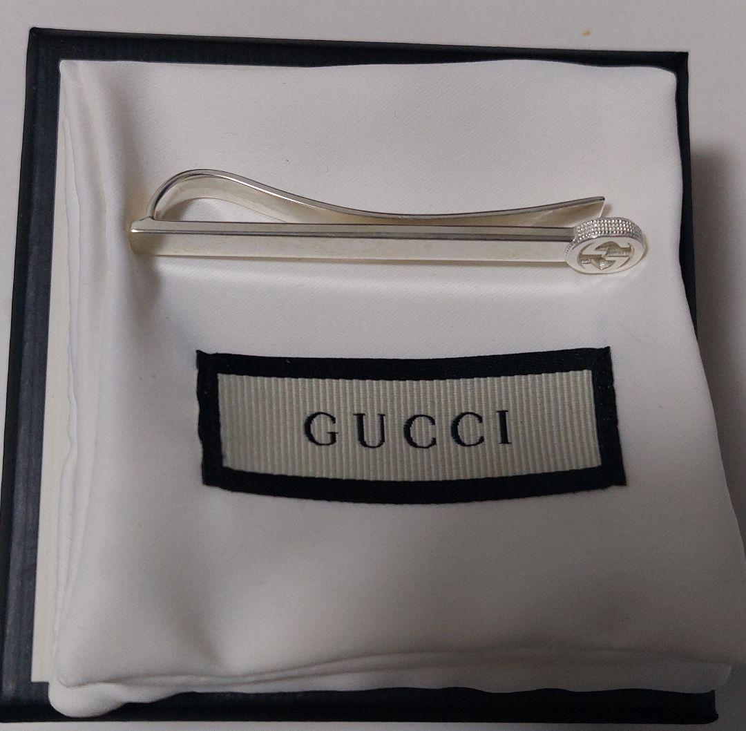 し*お様 GUCCI グッチ シルバー ネクタイピン 専用ボックス付き