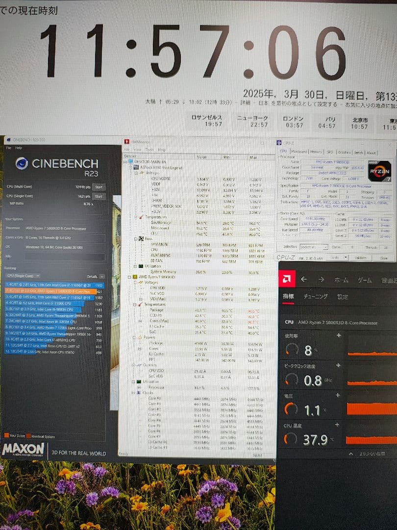 Ryzen7 5800X3D+32GB DDR4+B550+750W 動作確認済