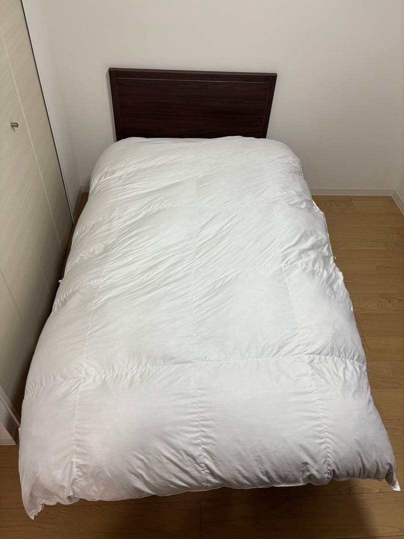 無印良品 グレー羽毛 掛け布団 シングル 150x210 羽毛布団