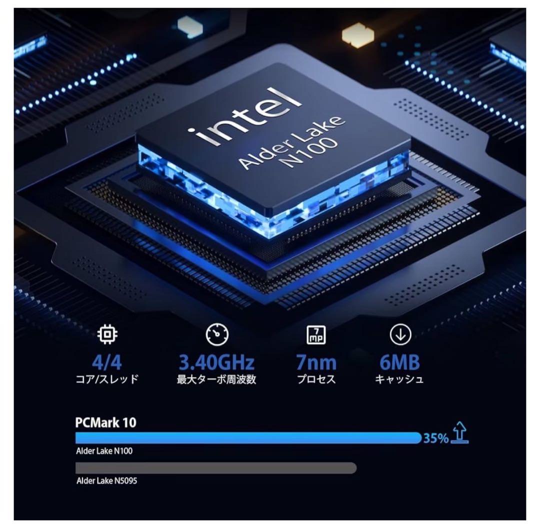 ミニpc 第12世代インテルAlder Lake-N10016GB+512GB