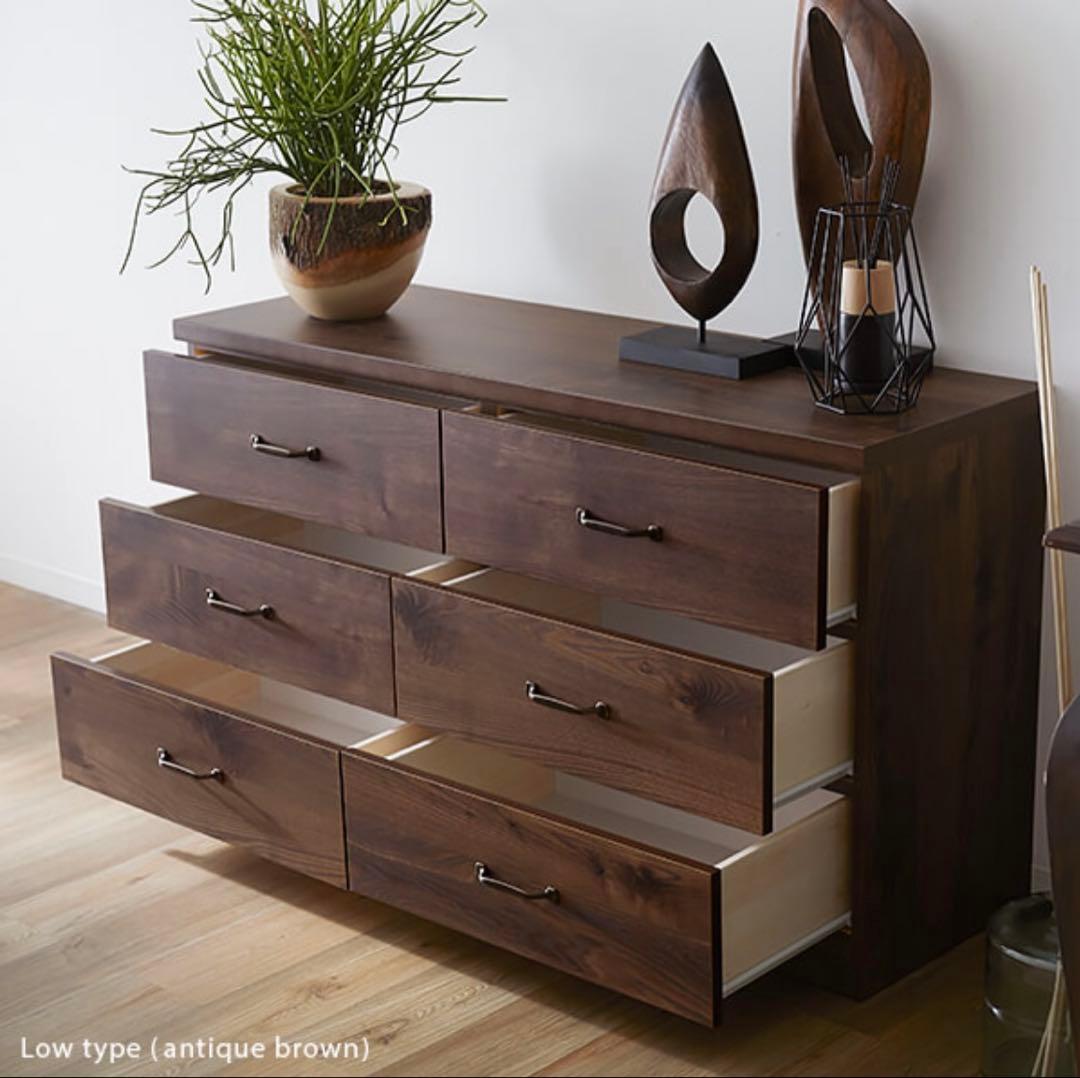 LOWYA ローチェスト 6段 木目調 中古美品