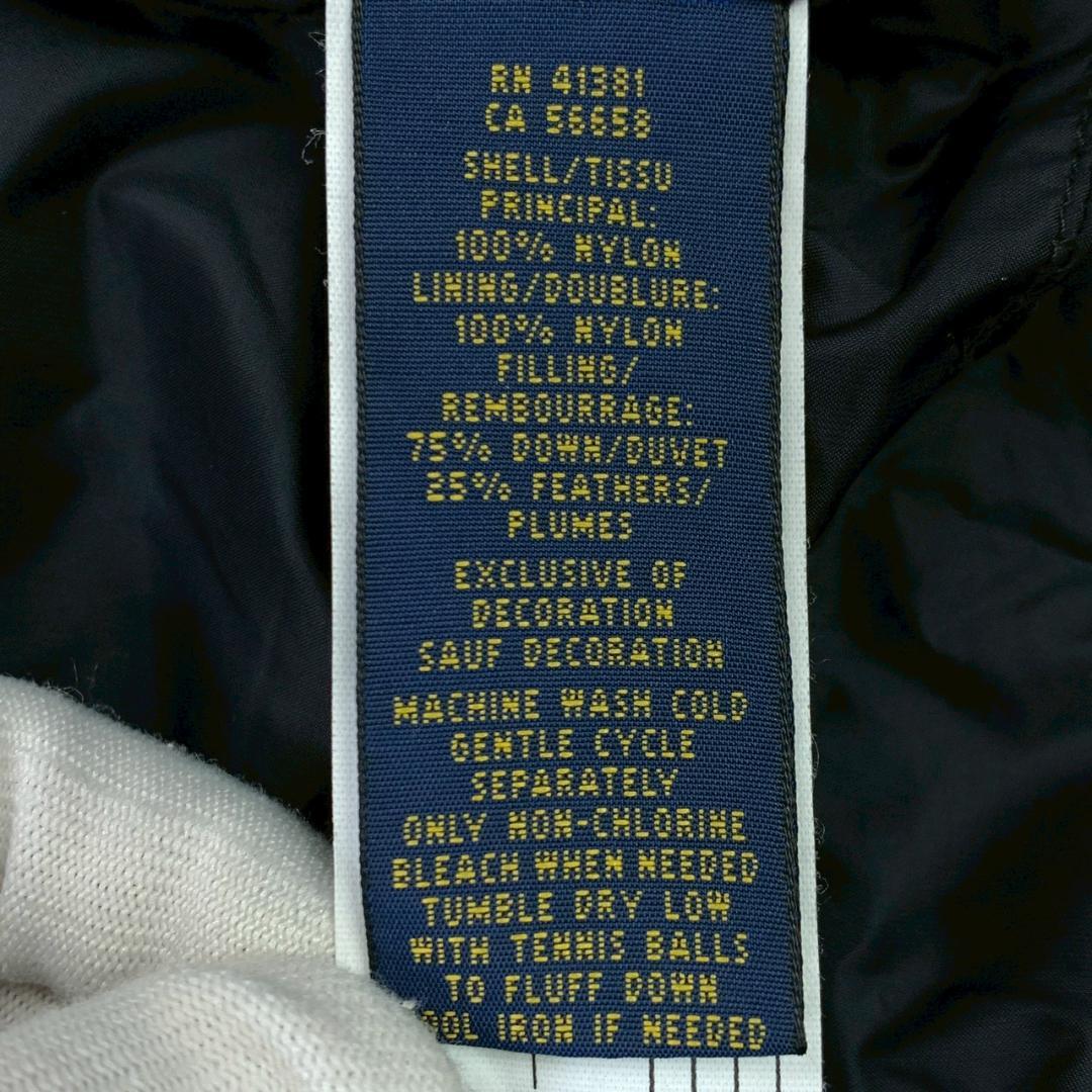 ポロラルフローレン ダウンベスト ビッグポニー 星条旗ワッペン 黒 L　D933