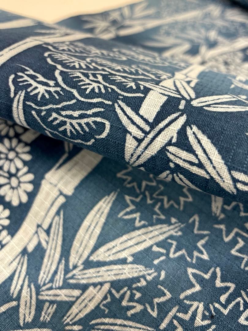 浴衣 紅梅織 堅牢染 三勝染 綿 反物